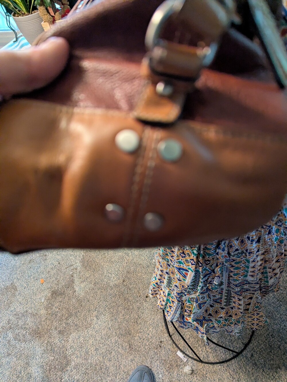 Cole Haan Burgundy Tan Leather Satchel. - Picture 11 of 11